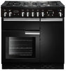 Rangemaster Professional Plus PROP90DFFGB/C 90cm Dual Fuel Range Cooker - Black/Chrome Trim