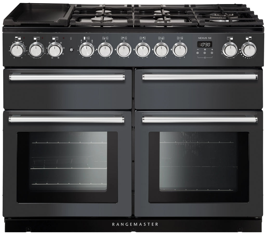 Rangemaster Nexus SE NEXSE110DFFSL/C 110cm Dual Fuel Range Cooker - Slate/Chrome Trim