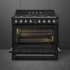 Smeg Victoria TR90BL2 90cm Dual Fuel Range Cooker - Black