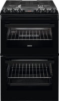 Zanussi ZCG43250BA 55cm Gas Cooker with Full Width Electric Grill - Black