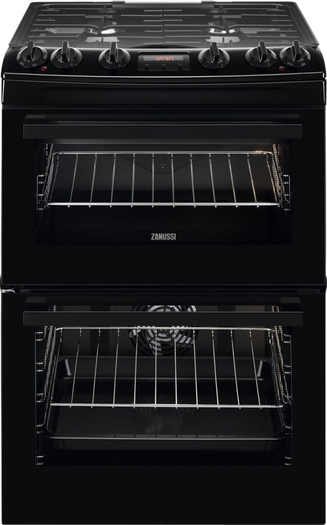 Zanussi ZCK66350BA 60cm Dual Fuel Cooker - Black